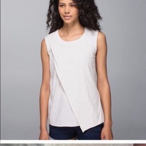 Lululemon cream wrap front workout tank